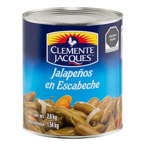 [CLEMENTE JALAPEÑOS 2.8KG] Chiles Jalapeños Clemente Jacques en Escabeche 2.8kg