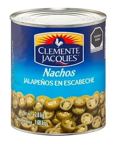 [CLEMENTE NACHOS 2.8KG] Chiles Nachos de Jalapeños Clemente Jacques en Escabeche 2.8kg