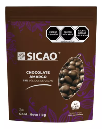 [CHOCOLATE SICAO SEMIAMARGO 1KG] Chispas de Chocolate Sicao Semiamargo para Derretir 1kg