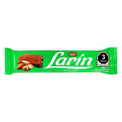 [CHOCOLATE CON ALMENDRAS LARÍN 24GR] Chocolate Larín con Almendras 24gr
