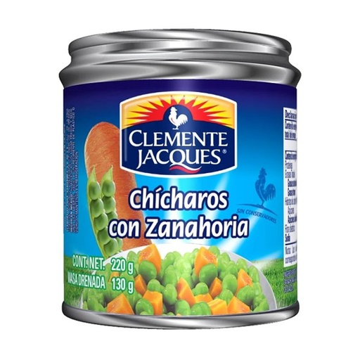[CLEMENTE CHÍCHAROS-ZANAHORIA 220GR] Chícharos con Zanahoria Clemente Jacques 220gr