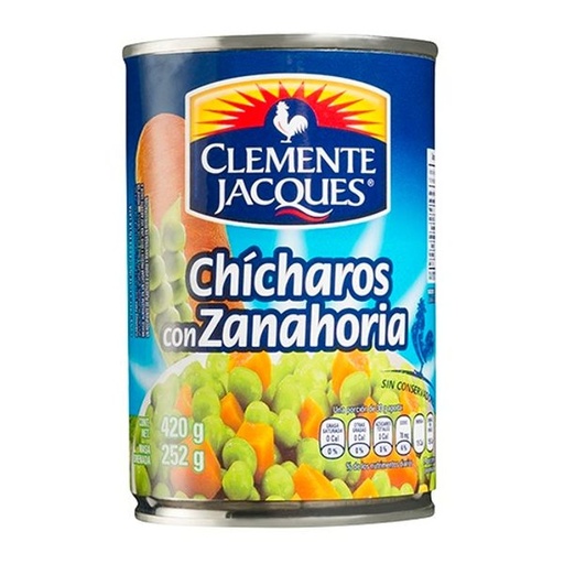 [CLEMENTE CHÍCHAROS-ZANAHORIA 420GR] Chícharos con Zanahoria Clemente Jacques 420gr