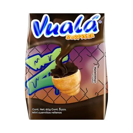 [VUALÁ SORPRESA CHOCOLATE 6OGR] Cuernitos Vualá Sorpresa Chocolate 60gr