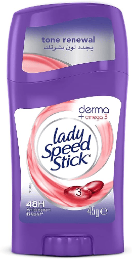 [LADY SPEED DERMA/OMEGA 45GR] Desodorante Lady Speed Stick Derma + Renueva Omega 3 en Barra 45gr