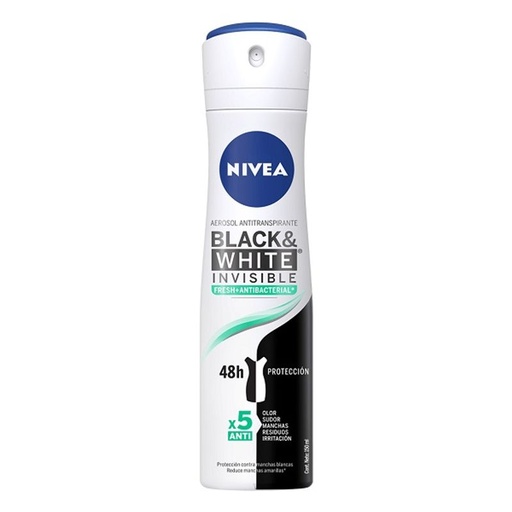 [NIVEA B&W FRESH AEROSOL 150ML] Desodorante Nivea Invisible Black Wite Fresh en Aerosol 150ml