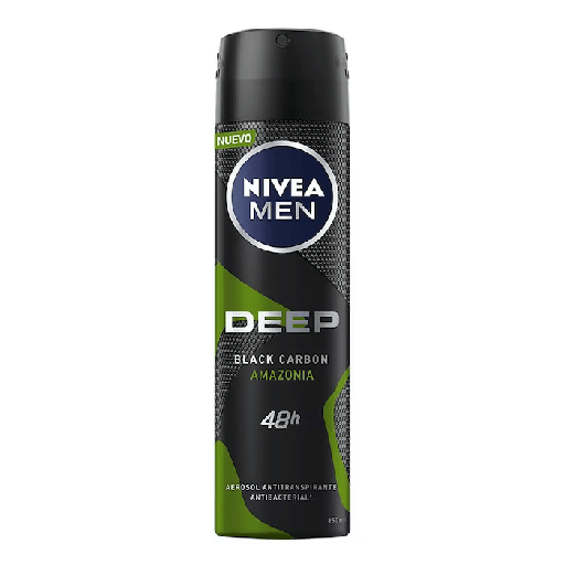 [NIVEA MEN AMAZONIA 150ML] Desodorante Nivea Men Deep Black Carbon Amazonia en Aerosol 150ml