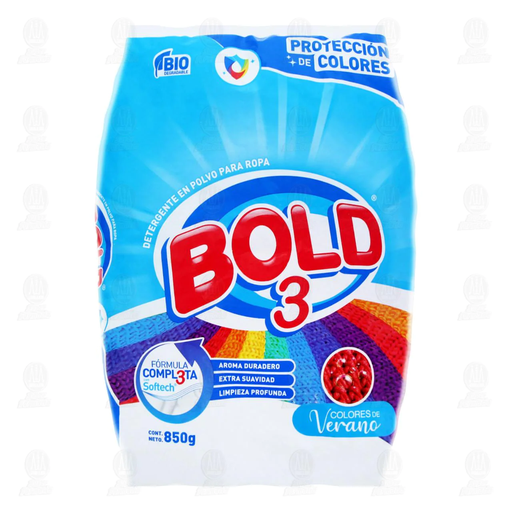 [BOLD 3 VERANO 850GR] Detergente Bold 3 Colores de Verano en Polvo 850gr