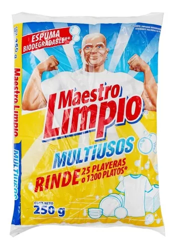 [MAESTRO LIMPIO MULTIPODER 250GR] Detergente Maestro Limpio Multipoder Limón-Bicarbonato en Polvo 250gr