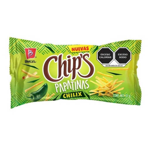 [PAPATINAS CHIPS BARCEL CHILIX 31GR] Papatinas Chips Barcel Chilix 31gr