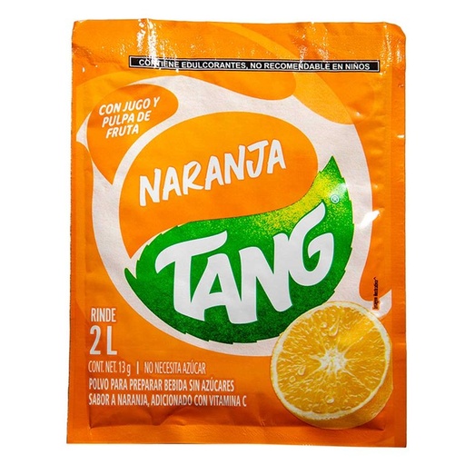[TANG SABOR NARANJA 13GR] Polvo para Preparar Bebida Tang Sabor Naranja 13gr