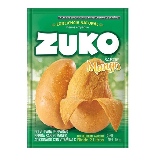 [ZUKO SABOR MANGO 13GR] Polvo para Preparar Bebida Zuko Sabor Mango 13gr
