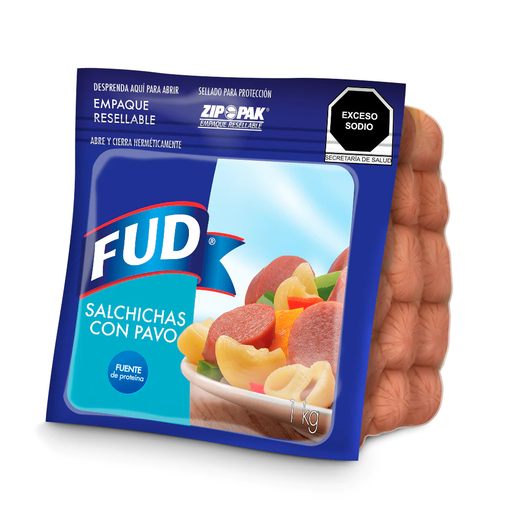 [PAVO FUD 1KG] Salchicha de Pavo Fud 1kg
