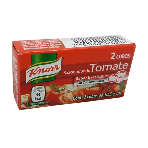 [KNORR TOMATE 2PZ] Sazonador Knorr Tomate Cubo 10.5gr 2pz
