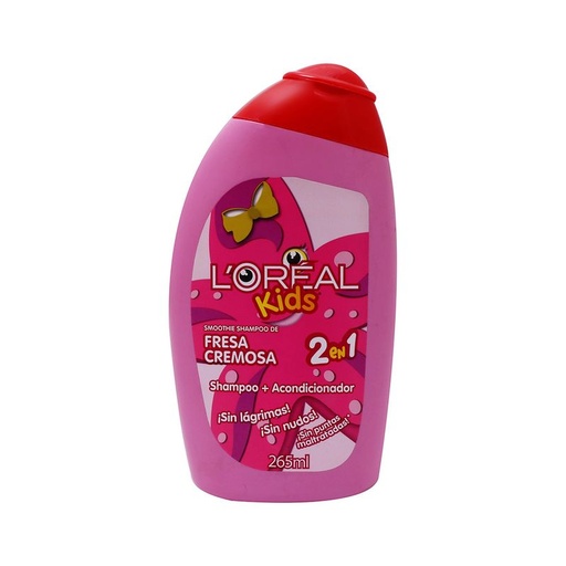 [LORÉAL KIDS FRESA CREMOSA 265ML] Shampoo + Acondiconador LOréal Kids 2en1 Fresa Cremosa 265ml