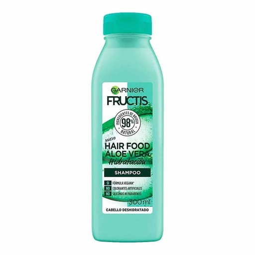 [FRUCTIS GARNIER HIDRATACIÓN 300ML] Shampoo Fructis Garnier Hair Food Aloe Vera Hidratación Cabello Deshidratado 300ml