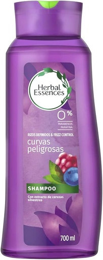 [HERBAL ESSENCES RIZOS DEFINIDOS 300ML] Shampoo Herbal Essences Curvas Peligrosas Extracto de Cerezas Silvestres Rizos Definidos & Frizz Control 300ml