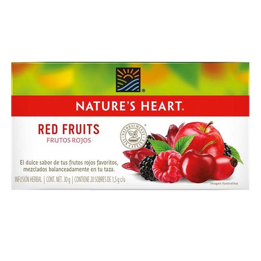 [TÉ NATURE´S HEART FRUTOS ROJOS 1.75GR 20PZ] Té Nature´s Heart Frutos Rojos 1.75gr 20pz